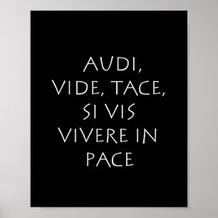 Poster Audi vide tace est vis viverin en rythme