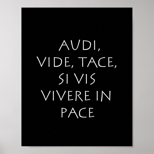 Poster Audi vide tace est vis viverin en rythme (Devant)