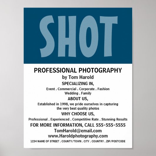 Poster Auditeur moderne, Photographie, Location de photog (Devant)