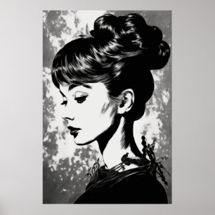 Poster Audrey Hepburn Inspiré Glamor Portrait