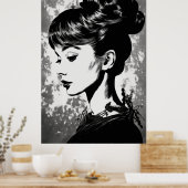 Poster Audrey Hepburn Inspiré Glamor Portrait (Cuisine)