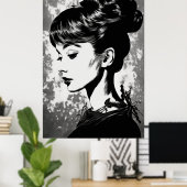 Poster Audrey Hepburn Inspiré Glamor Portrait (Bureau à domicile)