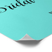 Poster Audrey Teal Blanc Modern Glam Fête Douce 16 Ans (Coin)