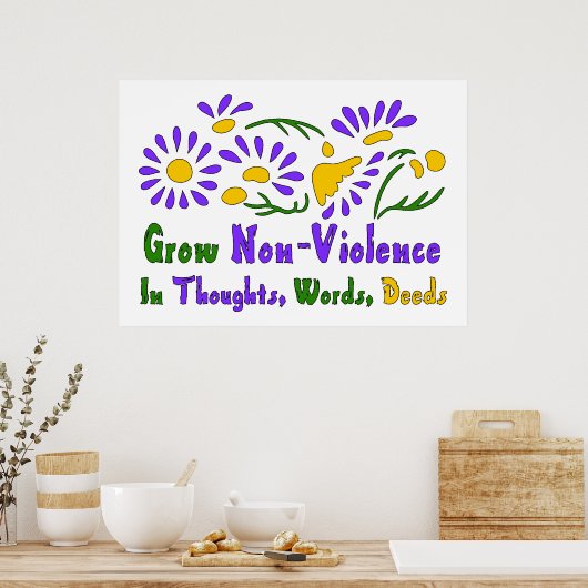 Poster Augmenter la non-violence (Cuisine)