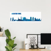 Poster Augsbourg Allemagne Skyline Silhouette (Bureau à domicile)
