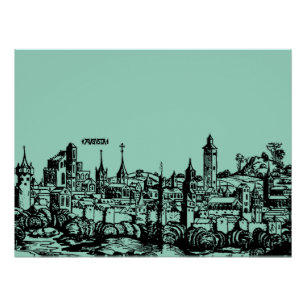 Poster Augsbourg capitale allemande de la Souabe