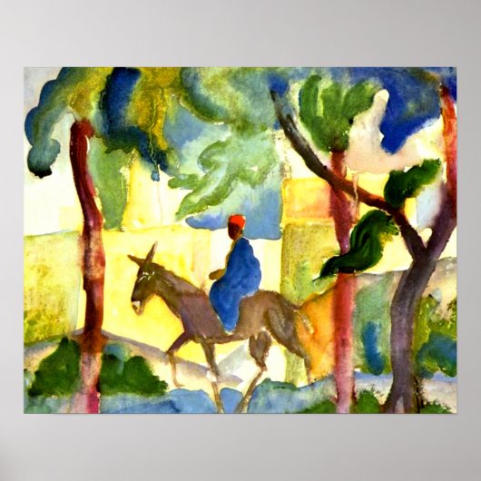 Poster August Macke - Cavalier de l'âne (Devant)