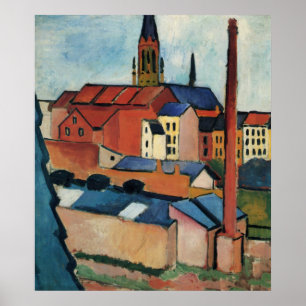 Poster August Macke - Chambres de Bonn et huile de la