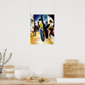 Poster August Macke - Deux femmes devant une chapellerie (Cuisine)