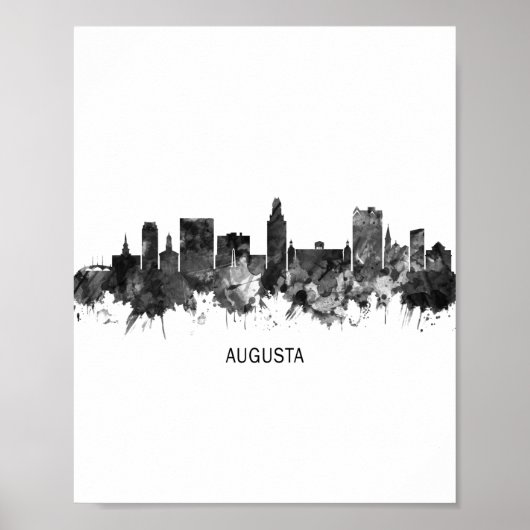 Poster Augusta Georgia Skyline BW (Devant)