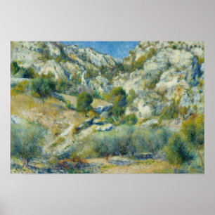 Poster Auguste Renoir - Drapeaux rocheux à L'Estaque