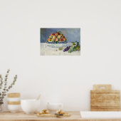 Poster Auguste Renoir - Vie morte avec pêches et raisins (Cuisine)