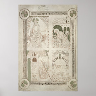 Poster Augustine aux pieds du Christ et du scribe