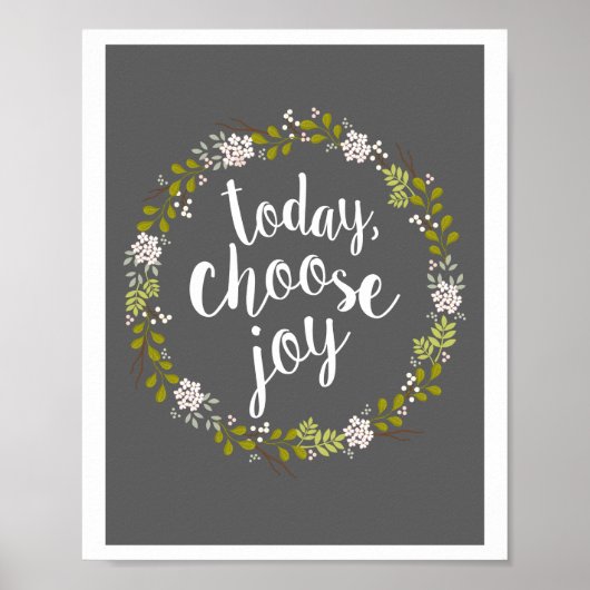 Poster Aujourd'hui, choisissez Joy Inspirational Quote Ar (Devant)