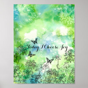 Poster Aujourd'Hui Je Choisis Joy Inspiration Mots Positi
