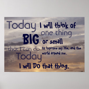Poster "Aujourd'hui je…" De motivation