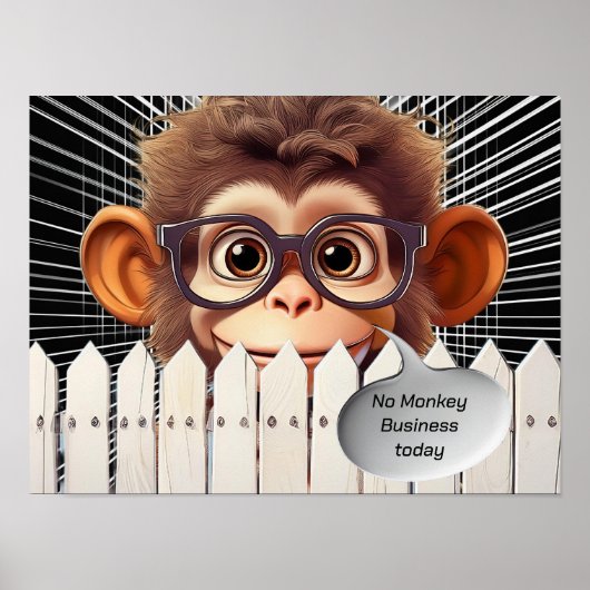 POSTER AUJOURD'HUI, PAS D'AFFAIRES MONKEY (Devant)