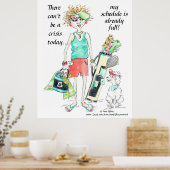 Poster Aujourd'hui, pas de crise à la mode...Caricature h (Cuisine)