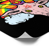 Poster Aujourd'hui pas Jésus Satan chèvre Satané arc-en-c (Coin)