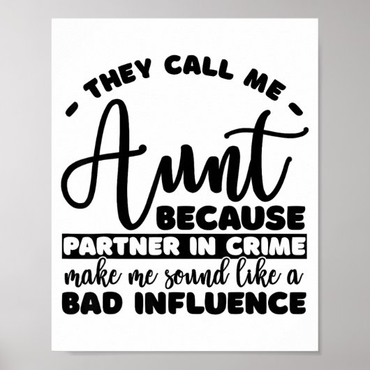 Poster Aunt Partner In Crime Shirt Aunt Tee Shirts Sarcas (Devant)