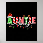 Poster Auntie Claus Xmas Christmas Lights Pajama Family M (Devant)