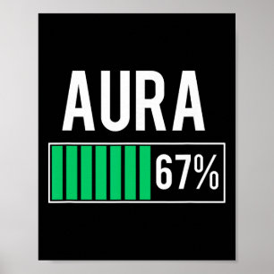 Poster Aura 67% recharge Vibe Yoga Pleine conscience drôl