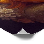 Poster Aura de paon Krishna Flûte Art divin (Coin)