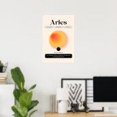 Poster Aura Gradient Aries Zodiac Sign Manifestation Art (Bureau à domicile)