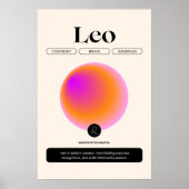 Poster Aura Gradient Leo Zodiac Signal Manifestation Art (Devant)
