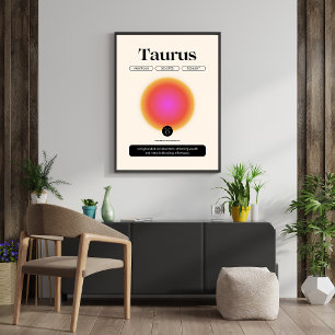 Poster Aura Gradient Taurus Zodiac Signal Manifestation A