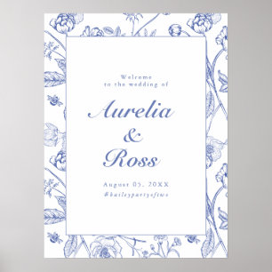Poster AURELIA Chinoiserie Blue Victorian Floral Mariage