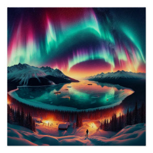 Poster Aureola Borealis en Alaska