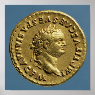 Poster Aureus of Nero wearing a laurel wreath