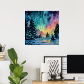 Poster Aurora Borealis (Bureau à domicile)