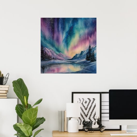 Poster Aurora Borealis (Bureau à domicile)