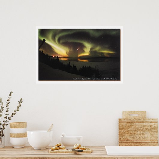Poster Aurora Borealis et Hale-Bopp Comet (Cuisine)