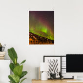 Poster Aurora Borealis | Montagnes Fairbanks Alaska (Bureau à domicile)