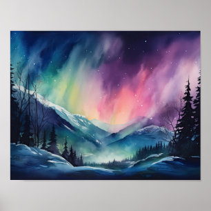 Poster Aurora Borealis Northern Lights Art Imprimer Poste