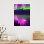 Poster Aurora Borealis sur l'eau (Cuisine)