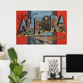 Poster Aurora, Illinois - Scènes de grandes lettres (Bureau à domicile)