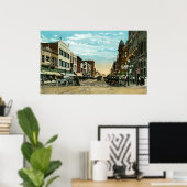 Poster Aurora Illinois South Broadway WATERCOLOR Art 1920 (Bureau à domicile)