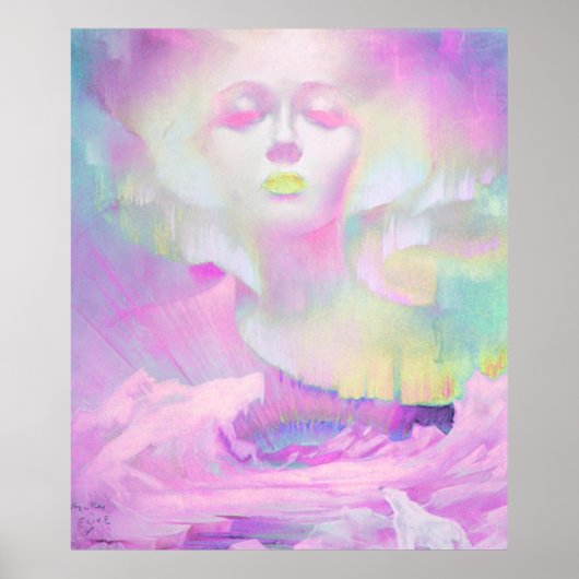 Poster Aurora par Clive Henry pastels roses (Devant)