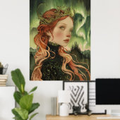 Poster aurore boréale (Bureau à domicile)