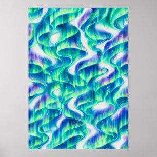 Poster Aurore Boréale Motif Abstrait
