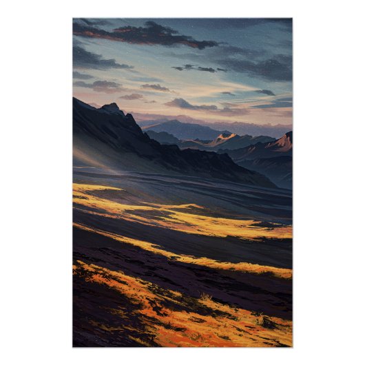 Poster Aurore dans les montagnes (Devant)