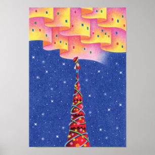Poster Aurore et un arbre de Noël.