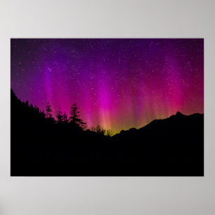 Poster aurores boréales Aurora Borealis étoile ciel
