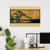 Poster Auspicious pine, bamboo, plum, grue, and turtles (Bureau à domicile)