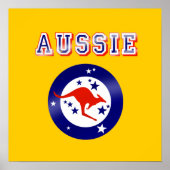 Poster Aussie Kangaroo logo emblème (Devant)