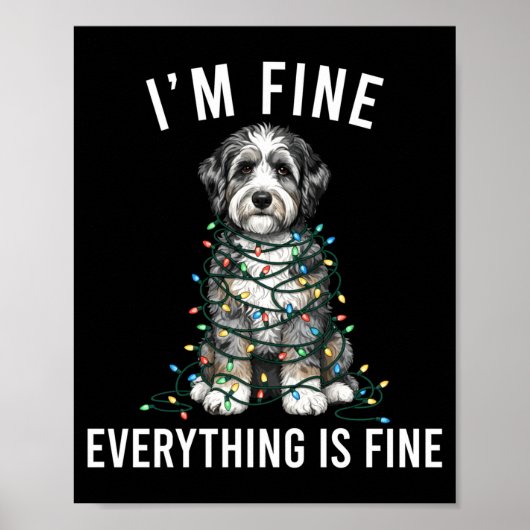 Poster Aussiedoodle Christmas I'm Fine Everything Is Fine (Devant)